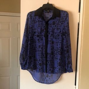 Rock & Republic Sheer Button Down Shirt Size 4